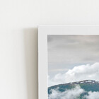 Cavalos Montanhas Paisagem Quadro Moldura Branca 60x40cm