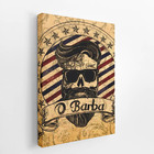 Caveira Barbearia Barba Vintage Quadro Canvas 100x70cm