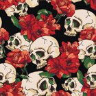 Caveiras E Rosas - Papel De Parede - 300