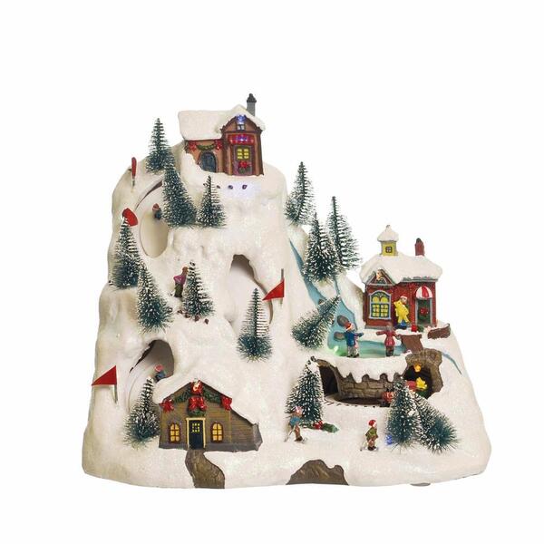 Cenário Estação De Esqui Com Chalés/trem 25x30x20cm 1593089