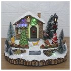 Cenário Vila Natalina Musical Iluminado Papai Noel 20cm