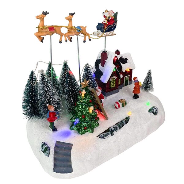 Cenario Vila Natalina Natal Musical Com Movimento Iluminado P