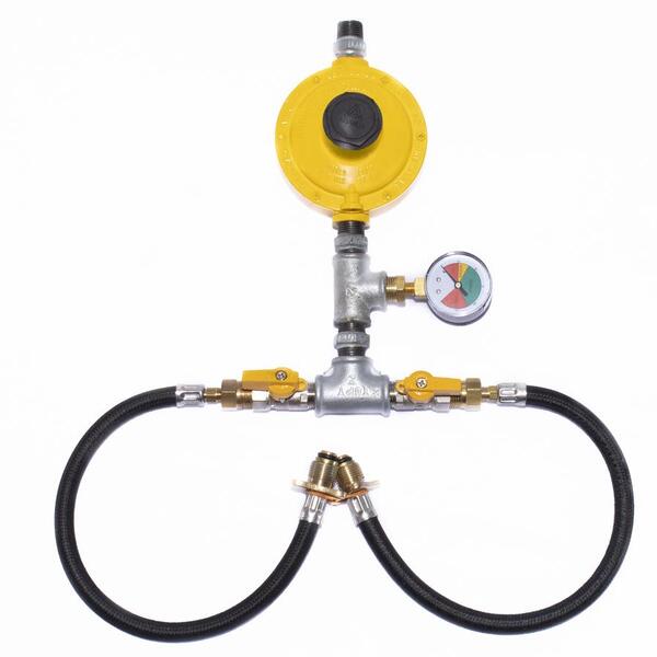 Central De Gás Com Regulador Aliança 12kg C/ Manômetro Para 2