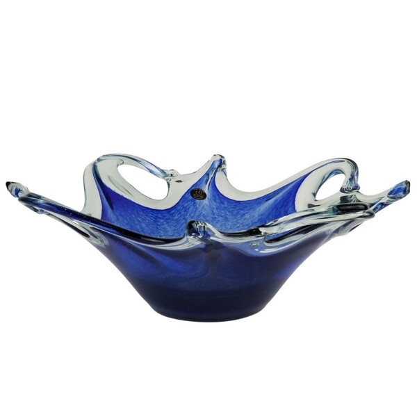 Centro De Mesa / Fruteira De Murano - Azul Safira 40cm