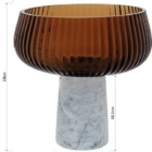 Centro De Mesa Beretta Vidro Âmbar Com Pé -18x18x18cm