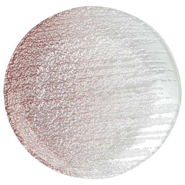 Centro De Mesa Blanchi Em Vidro D40xa8cm Cor Branco E Rose