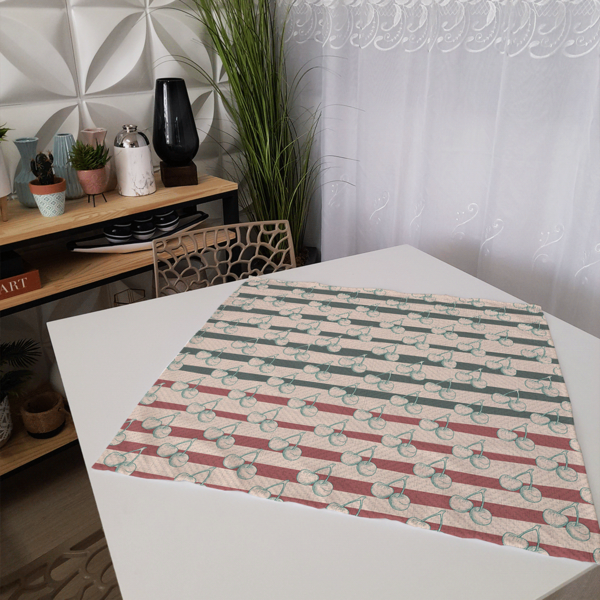 Centro De Mesa Cerejas Minimalistas 70cm X 70cm Único