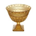 Centro De Mesa Com Pé Em Cristal Lyor Brandon 26cm Âmbar