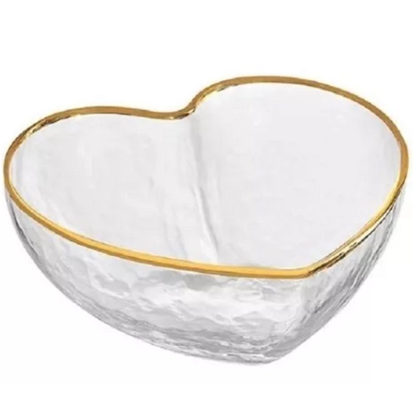 Centro De Mesa Coraçao Borda Dourada 9cm Hauskraft