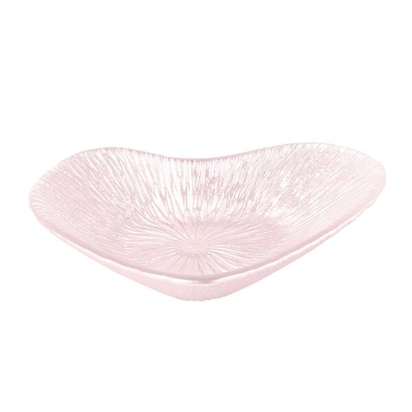 Centro De Mesa Coracao Em Vidro L15xp15xa3cm Cor Rosa Claro