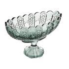 Centro De Mesa Cristal C/pé Princess Verde 29x20cm