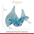Centro De Mesa Cristal Murano 25 Cm Utah Artesanal Azul Aquam