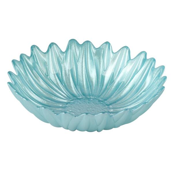 Centro De Mesa Dalia Em Vidro D15xa3cm Cor Verde Claro