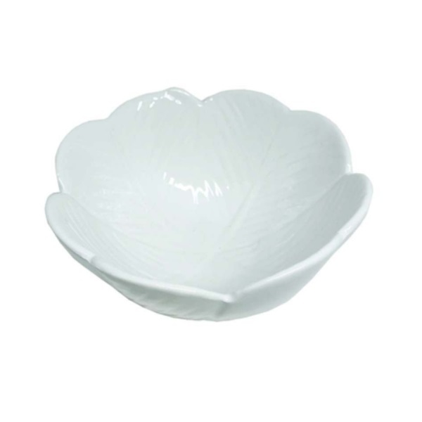Centro De Mesa De Ceramica Banana Leaf Branco Lyor 4527