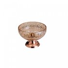 Centro De Mesa De Cristal Âmbar Com Pé De Aço Lys Rose 25cm -