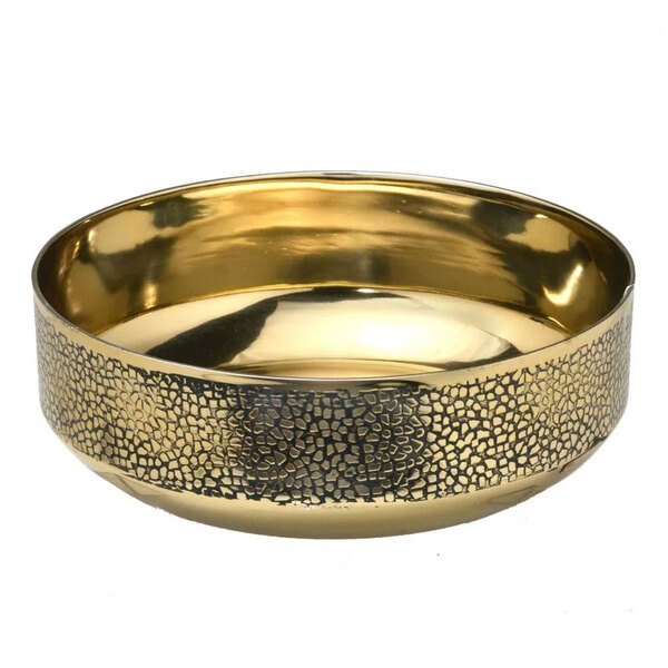 Centro De Mesa Decorativo Em Alumínio Dourado 20cm