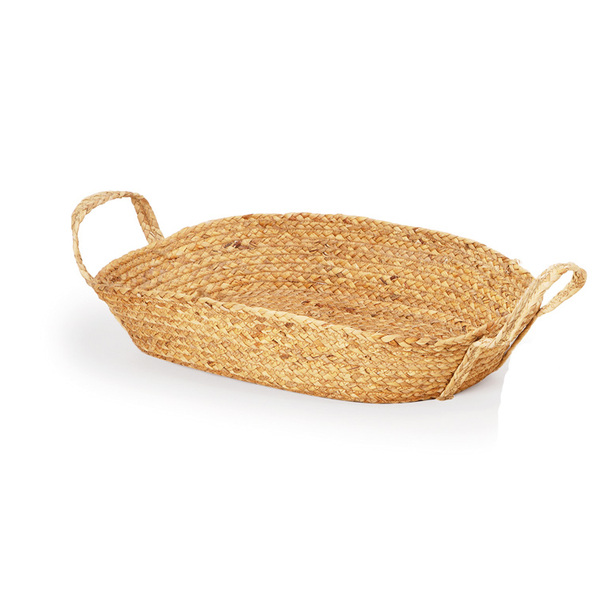 Centro De Mesa Decorativo Oval Em Fibra Natural 60cm 15462g M