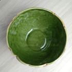 Centro De Mesa Em Cerâmica Lyor Banana Leaf 16x16x9cm Verde