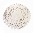 Centro De Mesa Em Corda Redondo Branco 38 Cm - Indo Decorar