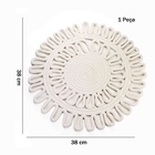 Centro De Mesa Em Corda Redondo Branco 38 Cm - Indo Decorar