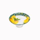 Centro De Mesa Em Vidro Com Pé Bon Gourmet 26cm Amarelo