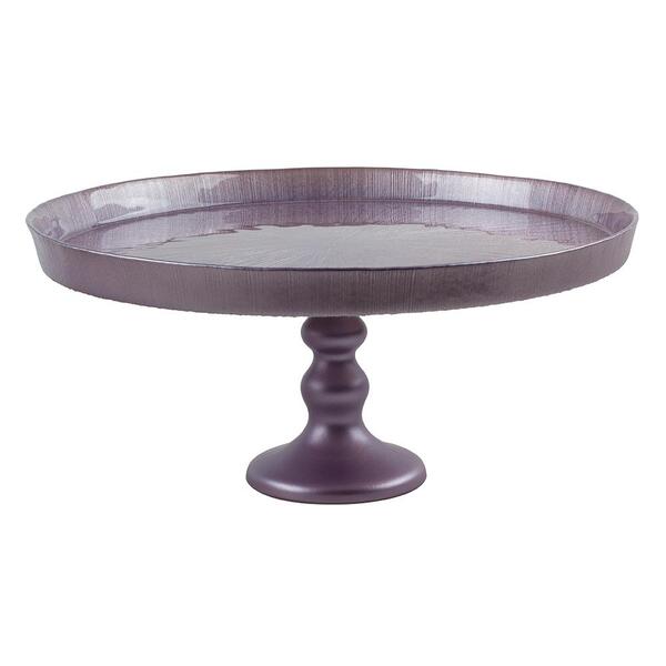 Centro De Mesa Em Vidro Com Pe D28xa9cm Cor Champanhe