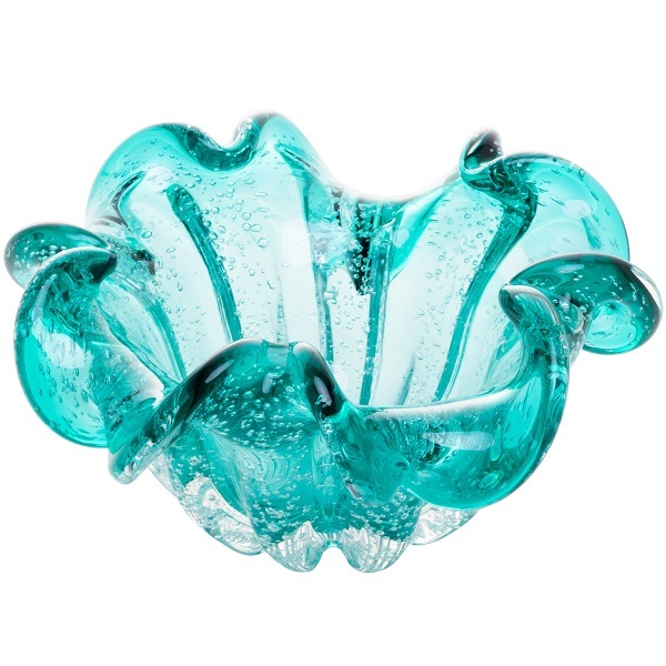 Centro De Mesa Em Vidro Italy Murano 24x11cm Tiffany Lyor 4467