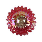 Centro De Mesa Em Vidro L'hermitage Folhagem 17x6cm Rosa