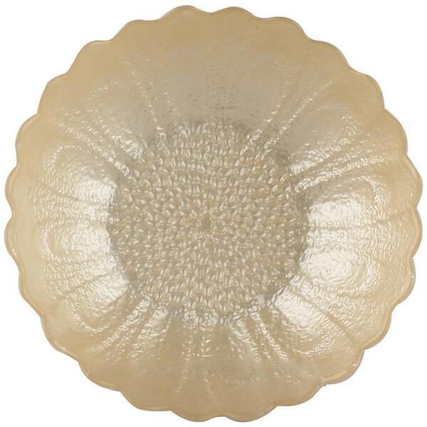 Centro De Mesa Flora Em Vidro 350ml D16xa5cm Cor Champanhe