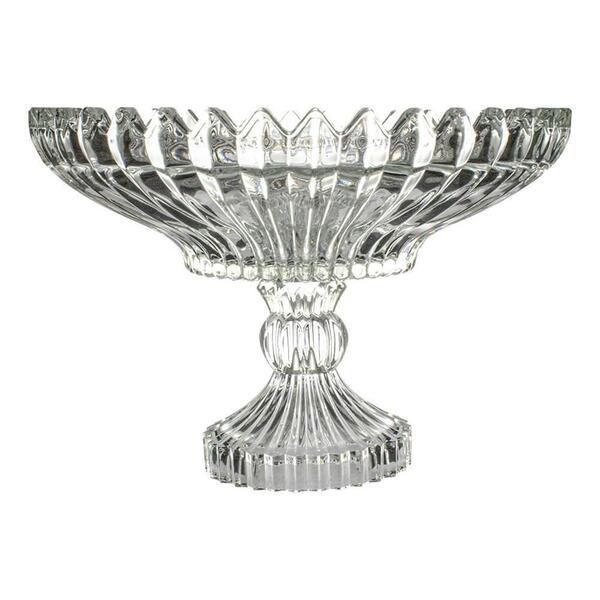 Centro De Mesa Fruteira De Vidro 28cm Transparente Brasilia -