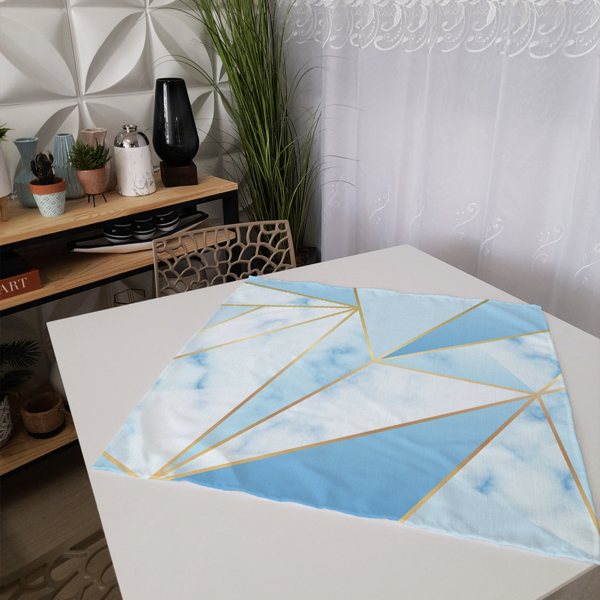 Centro De Mesa Geométrico Azul 70cm X 70cm Único