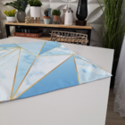 Centro De Mesa Geométrico Azul 70cm X 70cm Único