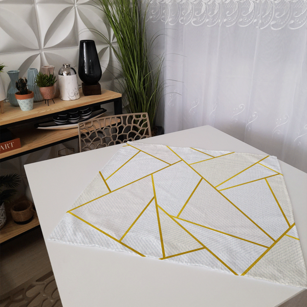 Mesa De Centro Geométrica Joelle, Color Oro Suave, Esp