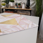 Centro De Mesa Geométrico Marmorizado 70cm X 70cm Único