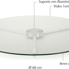 Centro De Mesa Giratório De Vidro Cor Champagne Forma 60cm