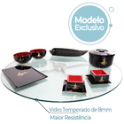 Centro De Mesa Giratório De Vidro E Inox304 Evolution 70cm