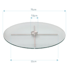 Centro De Mesa Giratório De Vidro E Inox304 Evolution 75cm