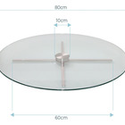 Centro De Mesa Giratório De Vidro E Inox304 Evolution 80cm
