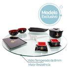 Centro De Mesa Giratório De Vidro E Inox304 Evolution 80cm