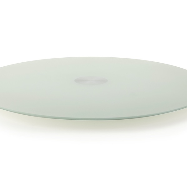 Centro De Mesa Giratório Ø70cm Vidro Branco Forma Collection