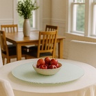 Centro De Mesa Giratório Ø70cm Vidro Branco Forma Collection