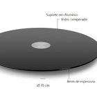 Centro De Mesa Giratório Ø70cm Vidro Preto Forma Collection