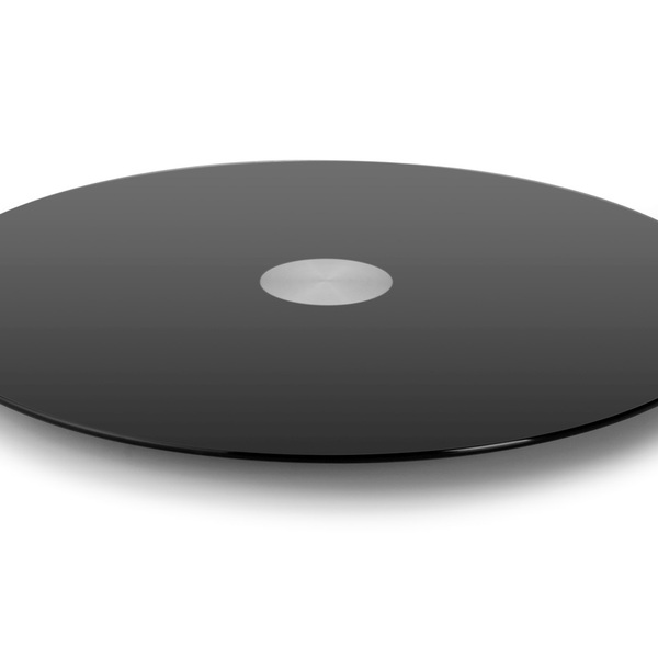 Centro De Mesa Giratório Ø70cm Vidro Preto Forma Collection