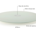 Centro De Mesa Giratório Ø80cm Branco Collection Vidro Forma