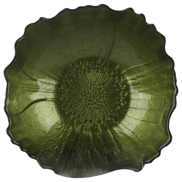 Centro De Mesa Glass Blend Em Vidro 335ml D16xa5cm Cor Verde