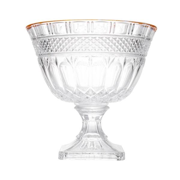 Centro De Mesa Lyor C/ Pé De Cristal E Fio De Ouro Brandon