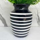 Centro De Mesa Moderno Preto E Branco Com Detalhe Listra