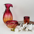 Centro De Mesa - Murano Cristais São Marcos - Âmbar E Rosa