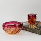 Centro De Mesa - Murano Cristais São Marcos - Âmbar E Rosa