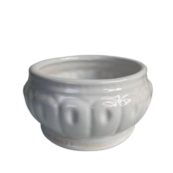 Centro De Mesa Pequeno De Cerâmica Romântico Na Cor Branca